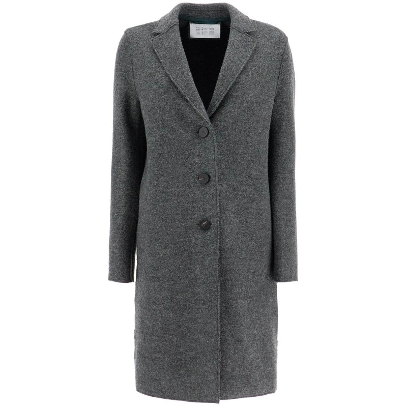 single-breasted wool coat in boiled