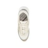 mesh and metallic faux leather sneakers in