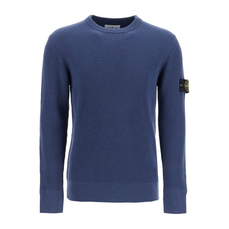 ribbed wool crewneck sweater