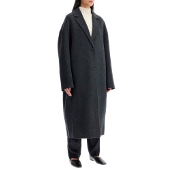 wool blend cocoon coat with