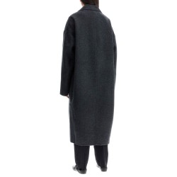 wool blend cocoon coat with