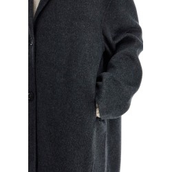 wool blend cocoon coat with