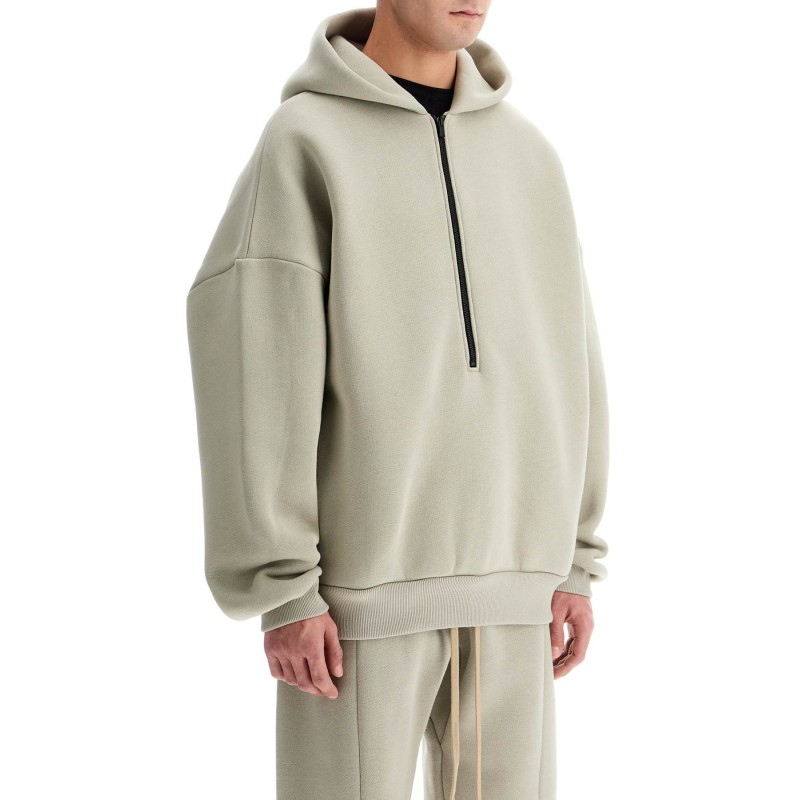 hooded sweatshirt with half zip