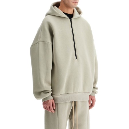 hooded sweatshirt with half zip