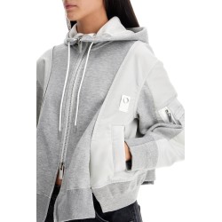 hybrid sweatshirt with zip and hood