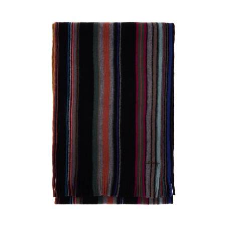 multicolored striped wool scarf