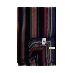 multicolored striped wool scarf