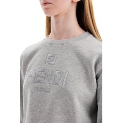 'cropped sweatshirt with embroidered logo