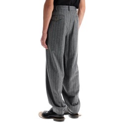 striped wool trousers