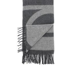 monogram jacquard wool scarf