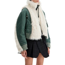 jacket with faux fur inserts