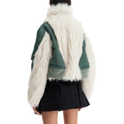 jacket with faux fur inserts