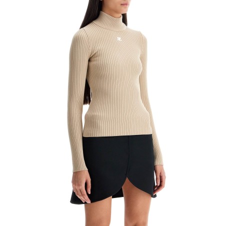 re-edition ribbed funnel-neck sweater