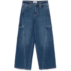 Hi rise wd leg cargo jeans