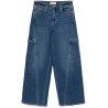 Hi rise wd leg cargo jeans