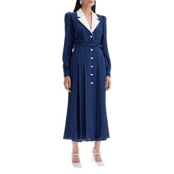 midi dress with mikado collar in