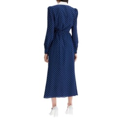 midi dress with mikado collar in