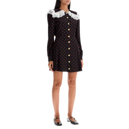 'silk polka dot mini dress