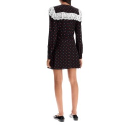 'silk polka dot mini dress