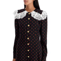 'silk polka dot mini dress