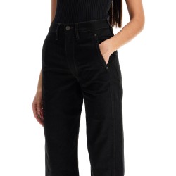 cropped pants with twisted seams