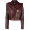 Belted leather biker jacket