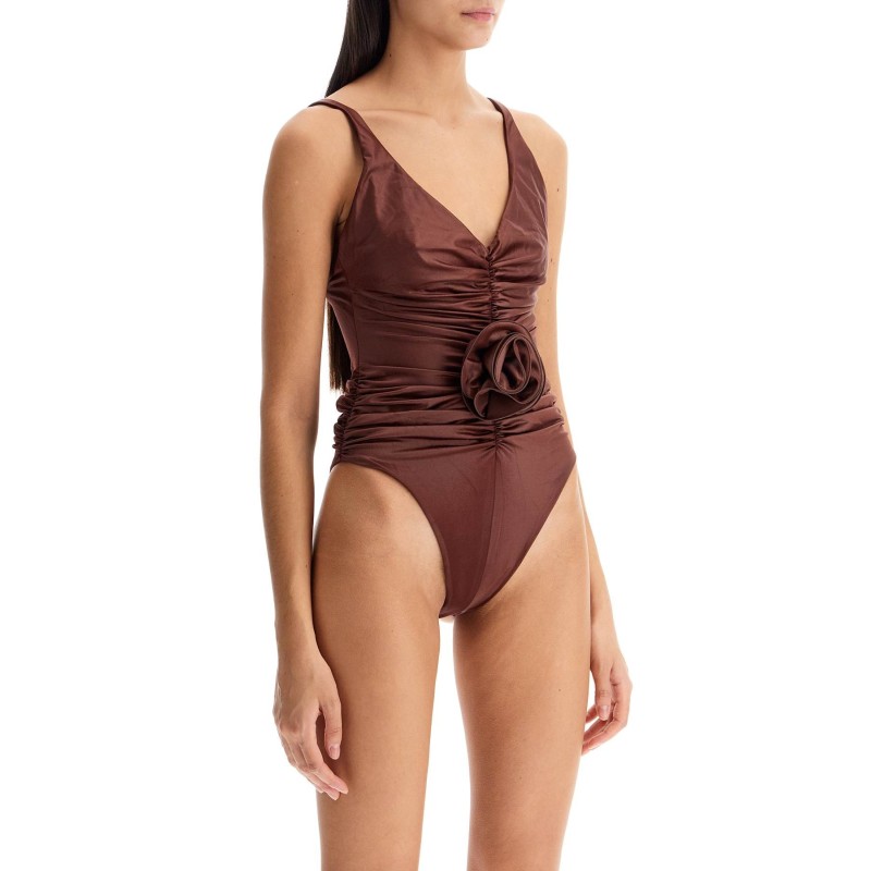 ruffled one-piece swimsuit with