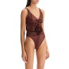 ruffled one-piece swimsuit with