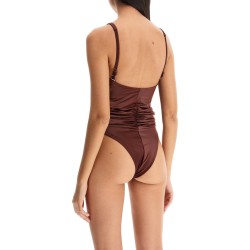 ruffled one-piece swimsuit with