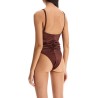 ruffled one-piece swimsuit with