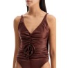 ruffled one-piece swimsuit with