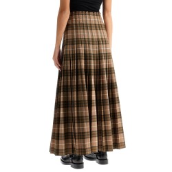 ered wool blend maxi kilt skirt