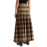 ered wool blend maxi kilt skirt