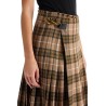 ered wool blend maxi kilt skirt