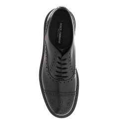 brushed leather oxford lace-ups