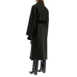 tweed robe coat with wrap style