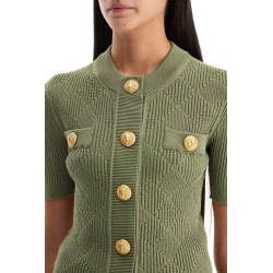 short-sleeved cardigan with emb