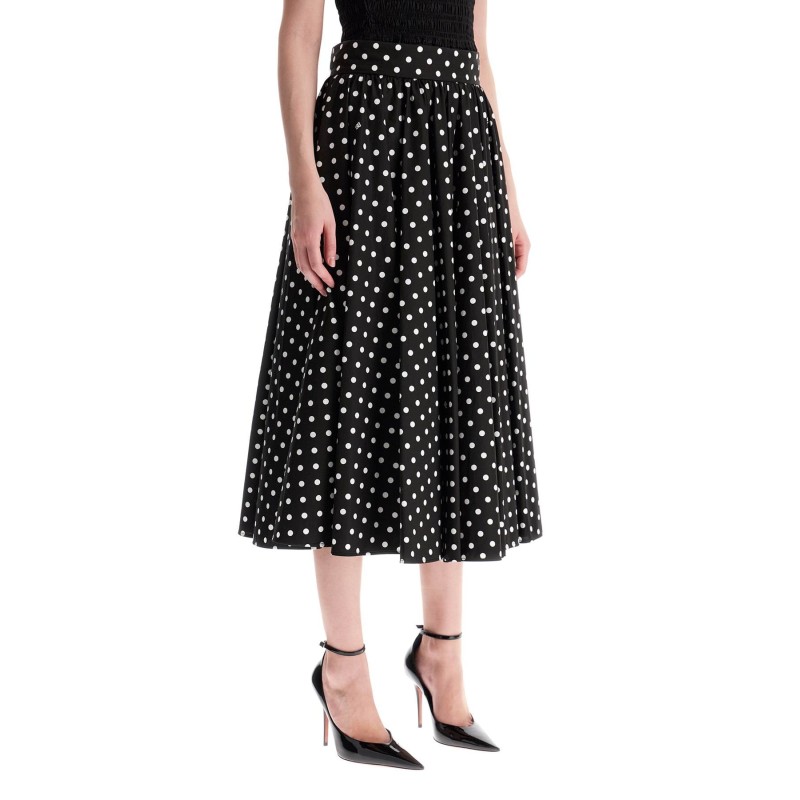 'polka dot printed midi skirt with