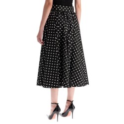 'polka dot printed midi skirt with