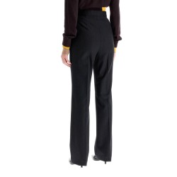 tailored wool pinstripe trousers