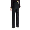 tailored wool pinstripe trousers