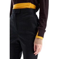 tailored wool pinstripe trousers