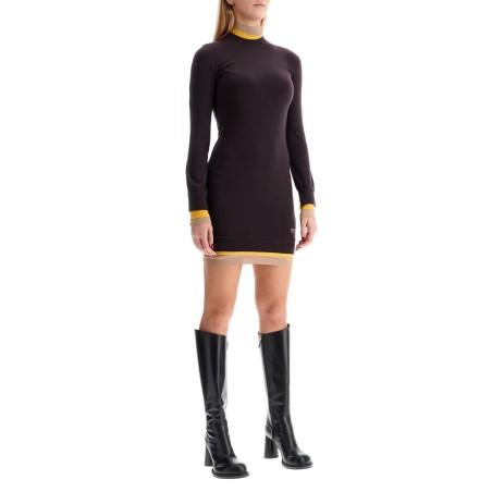 "knitted mini dress with contrasting edges"