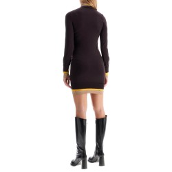 "knitted mini dress with contrasting edges"