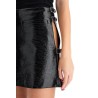 vinyl mini skirt with buckles