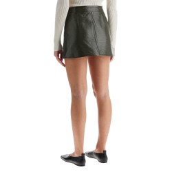 coated cotton mini skirt