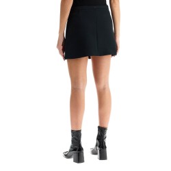 twill mini skirt with zipper