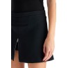 twill mini skirt with zipper