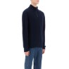 sweater with partial zipper placket