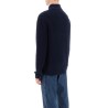 sweater with partial zipper placket